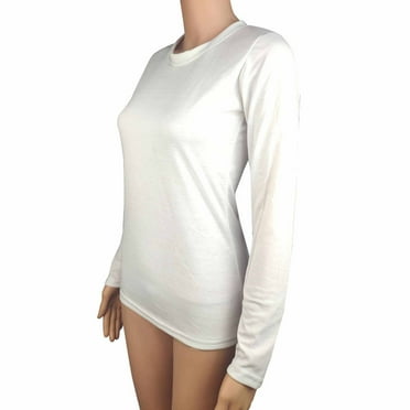 SEAOPEN Winter Clearance Womens Long Sleeve Shirts Crew Neck Tunic Pullover Loose Fit Solid Fall Tops Womens Clearance Under $10 White,M
