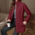 thumbnail image 1 of SEAOPEN Women Button Down Puffer Jacket Coats Quilted Lightweight Jackets Padded Outwear with Pockets Red XXL, 1 of 7