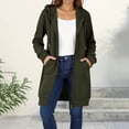 thumbnail image 1 of SEAOPEN Women Sweatshirts Casual Long Sleeve Fall Hoodie Jacket Coat Zip Up Hoodies Oversized Fleece Long Tunic Green XL, 1 of 7