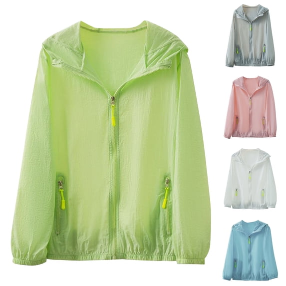 SEAOPEN Women's UPF 50+ Lightweight Athletic Jacket Sun Protection Full Zip Long Sleeve Shirts Hiking Outdoor Pockets Gray,4XL