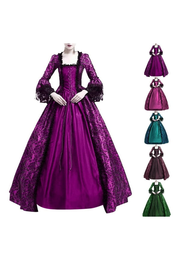 Women's Victorian Rococo Dresses Southern Belle Dress Marie Antoinette Ball Gown Gothic Halloween Masquerade Costume Wine,XXL