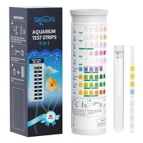 SEAOURA 9-in-1 Aquarium Test Kit - 65 Strips for Fish Tanks & Ponds, Tests pH, Nitrate, Nitrite, Chlorine, Hardness, Alkalinity, Iron, Copper, Carbonate - Accurate & Fast Water Testing Strips