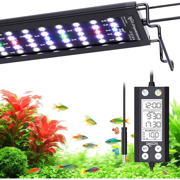 SEAOURA Aquarium Full Spectrum LED Light - 24-30in, 3-Timer Auto On/Off with Memory, WRGB Custom, 20-Level Dimmable for Freshwater Plants & Fish Tanks
