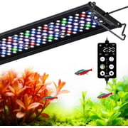 SEAOURA LED Aquarium Light - 7-Row Full Spectrum, 8 Colors & 20 Brightness, Custom Timer for Plant Growth，Day/Night Cycle, Adjustable Mount (36-42in, 42W, IP68)