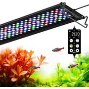 SEAOURA LED Aquarium Light - 7-Row Full Spectrum, 8 Colors & 20 Brightness, Custom Timer for Plant Growth，Day/Night Cycle, Adjustable Mount (36-42in, 42W, IP68)