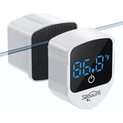 ‌SEAOURA 2-in-1 Magnetic Aquarium Cleaner & Digital Thermometer - Mini Floating Scrubber for Glass Tanks (1-30 Gallon), Fish Tank Cleaning Tool with Strong Magnets(Black)