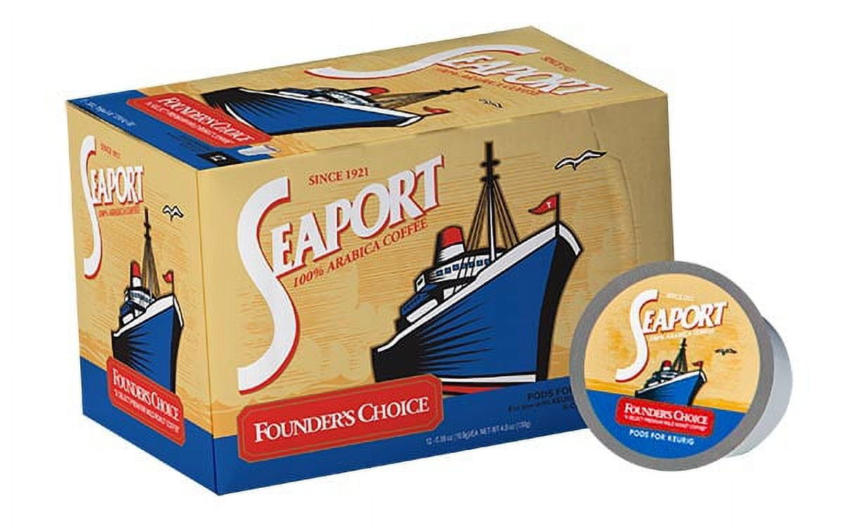 SEAPORT Mild Roast Seaport Coffee for Keurig Coffee Makers ? Founder?s Choice 13oz K-Cups | Medium Roast Coffee K Cups 100% Arabica Coffee USDA Organic, Fresh Roasted Coffee Grounds | 12 Count