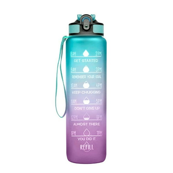 SEARCHI 34oz Frosted Motivational Water Bottle with Time Marker & Straw, Leak-Proof Tritan BPA-Free, Ensure You Drink Enough Water for Fitness, Gym, Camping, Outdoor Sports