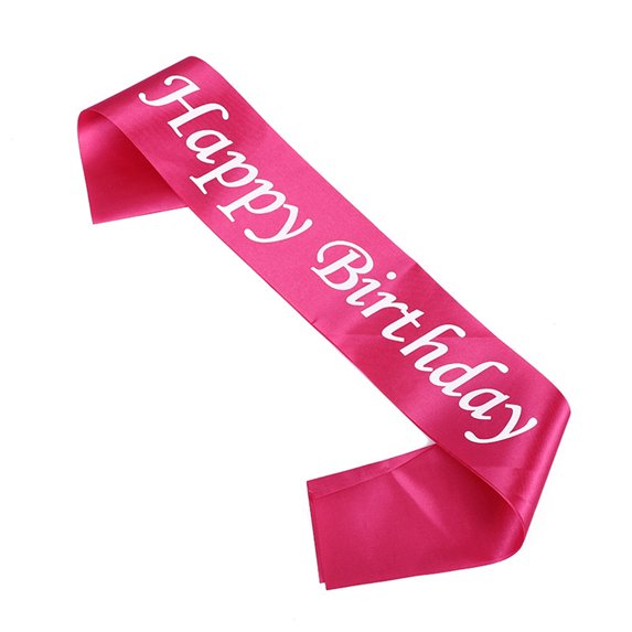 SEARCHI Happy Birthday Sash and Shoulder Strap - Soft Cloth Ink Printing Sash - Birthday Party Etiquette Belt Party Favors Supplies and Decorations