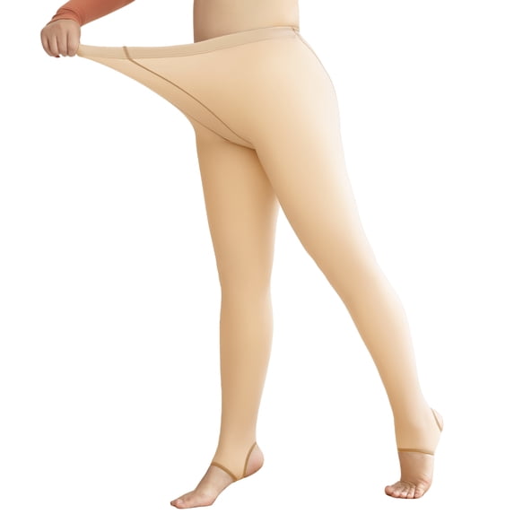 SEARCHI Large Size Translucent Wool Pants Sock Winter Stocking Fake Pantyhose Fleece Lined Tights Skin Effect Thermal Pants Warm Legging