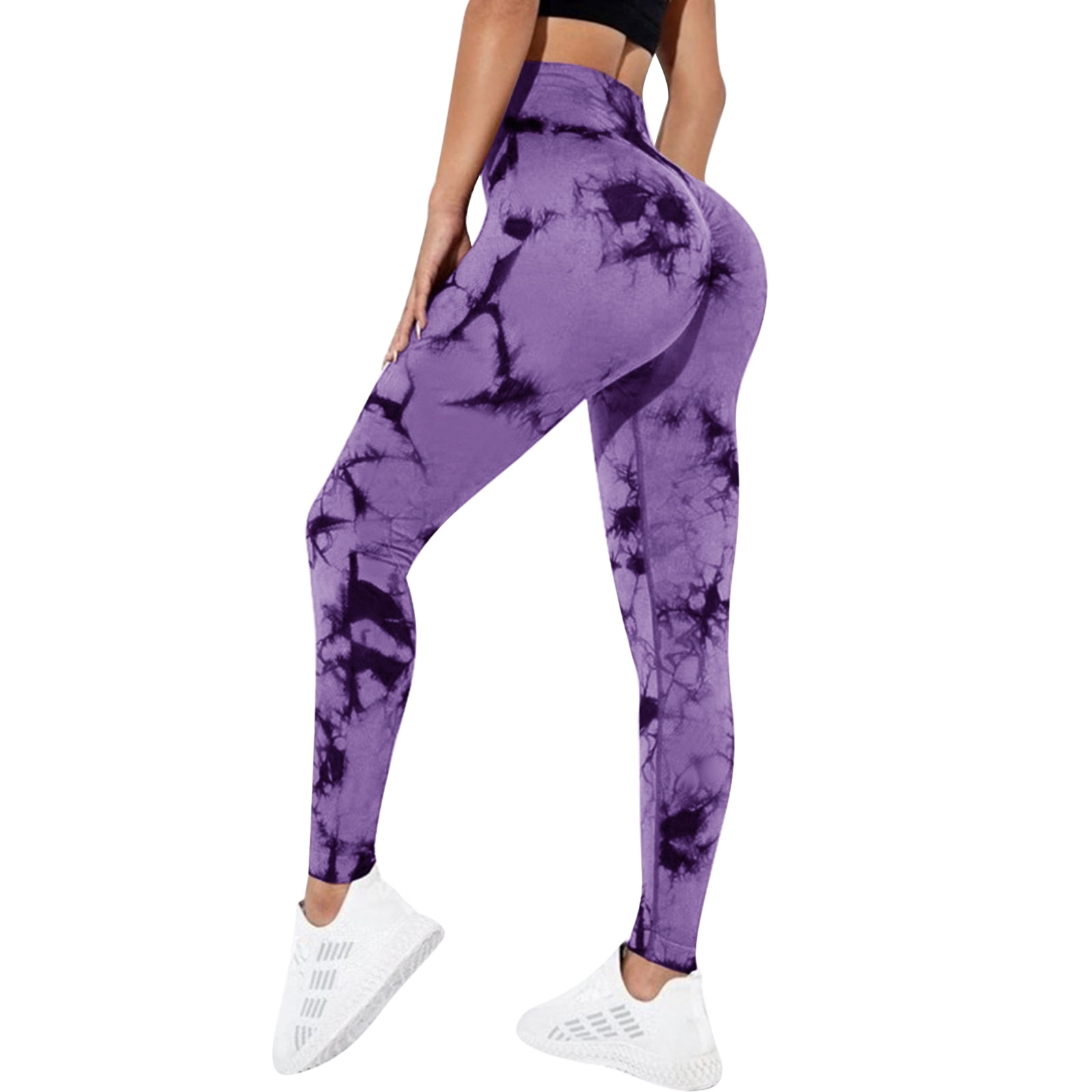 SEARCHI Tie Dye Leggings Women High Waist Yoga Pants, Scrunch Butt Lifting  Elastic Tights 