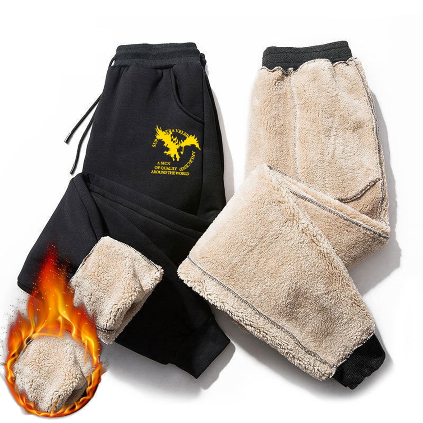 Winter Thick Warm Fleece Sweatpants Men Joggers Plus Size Straight Long Track  Pants Windproof and Waterproof Thermal Trousers - AliExpress