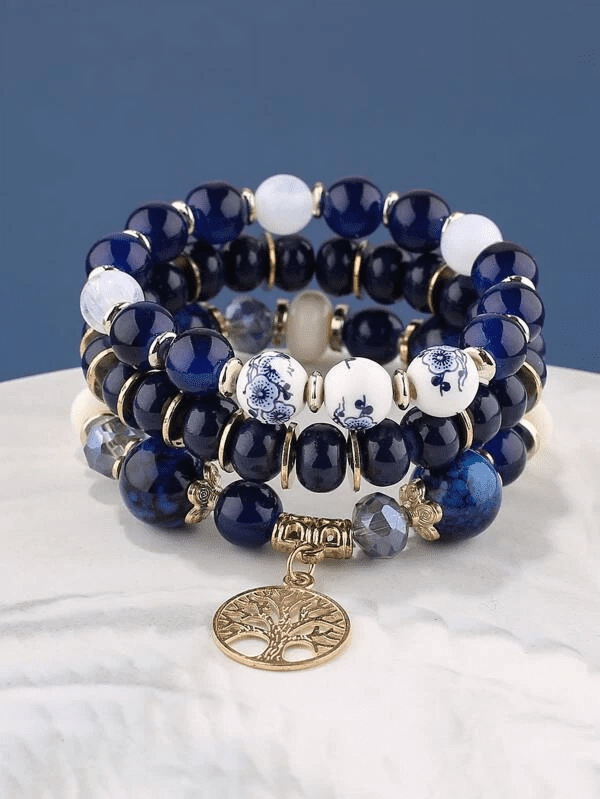 Buy Navy Blue Beaded Guru Ji Maharaj Swaroop Bracelet | Satvikstore.in –  satvikstore.in