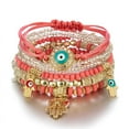 thumbnail image 1 of SEARIPE 6 Pcs Beaded Bracelets Jewelry Rhinestone Eye Hand Decor Boho Multilayer Stackable Bracelets for Women Girls Coral Pi, 1 of 3