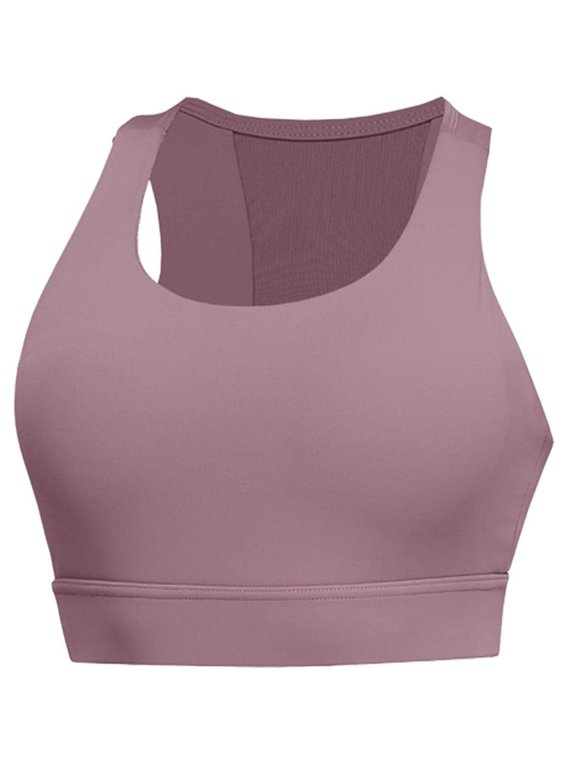 Female Padded Sports Bra Mesh Back High Impact Shockproof Gathered Bras for Yoga Gym Workout Fitness