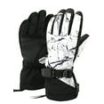 thumbnail image 1 of SEARIPE Men and Women Unisex Ski Gloves Waterproof Touchscreen Winter Warm Snow Mittens for Skiing Snowboarding and Outdoor Sports Marble L, 1 of 5