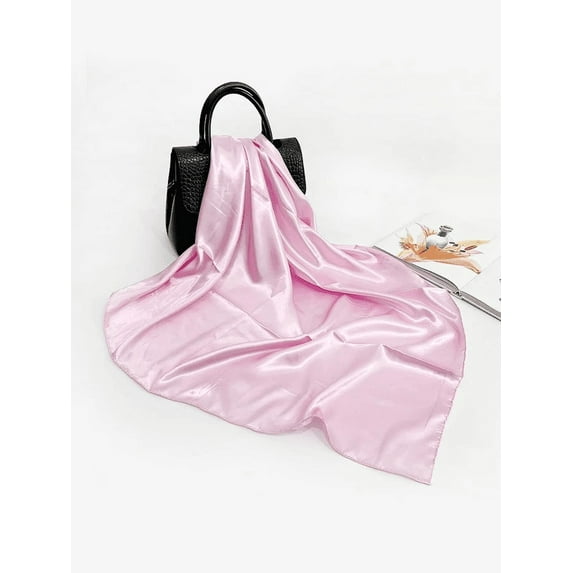 SEARIPE Women Solid Satin Scarf Large Square Scarf Headscarf Pink