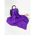 thumbnail image 1 of SEARIPE Women Solid Satin Scarf Large Square Scarf Headscarf Purple, 1 of 3