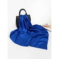 thumbnail image 1 of SEARIPE Women Solid Satin Scarf Large Square Scarf Headscarf Royal Blue, 1 of 3