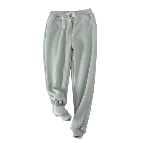 SEARIPE Women's Sherpa Lined Sweatpants Winter Warm Drawstring Fleece Lined Athletic Jogger Pants with Pockets Bean Green S