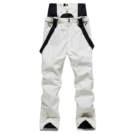 SEARIPE Women's Ski Pant Detachable Snowboard Insulated Bib Pant Outdoor Windproof Waterproof Breathable Overalls Snow Pant Apricot XS