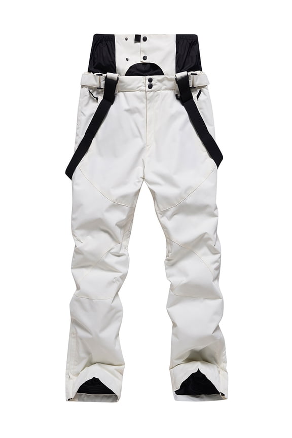 Women's Ski Pant Detachable Snowboard Insulated Bib Pant Outdoor Windproof Waterproof Breathable Overalls Snow Pant Apricot XS