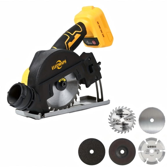 ELECMAPS 4 inch Cordless Compact Circular Saw, Mini Circular Saw Compatible with DeWalt 20V MAX Battery, 4-Level Adjustable Guard, 20000RPM, for Wood Stone Tile Cutting