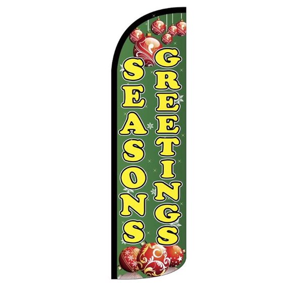 SEASONS GREETINGS Windless Flag (Hardware Not Included) |Advertisement /Business Flags | Feather Flag |