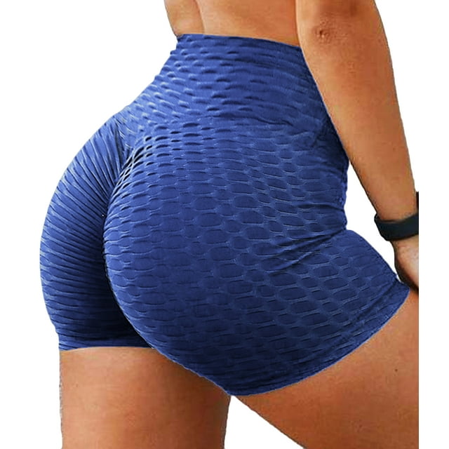 SEASUM Women's High Waist Butt Lift Workout Shorts Tummy Control