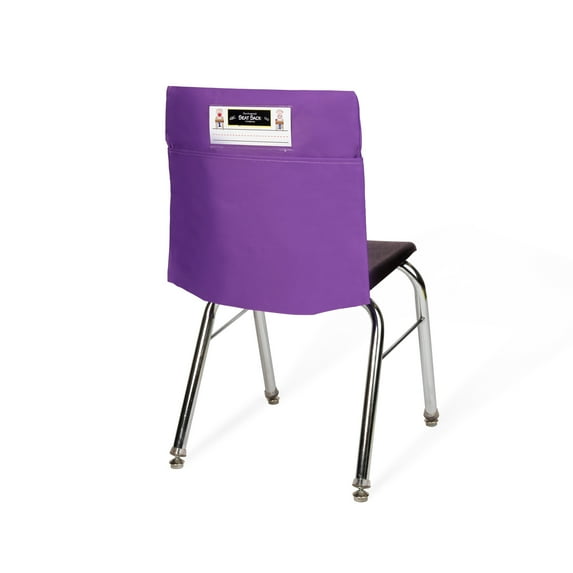 SEAT SACK ,Adult, 19 inch with Side Elastic, Chair Pocket, School Supply Organizer, Purple