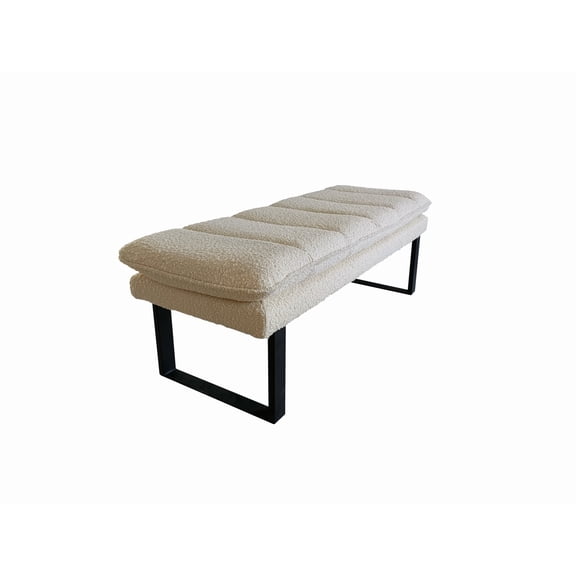 SEAT4U 48" Cumberland Metal Frame Boucle Upholstered Bench