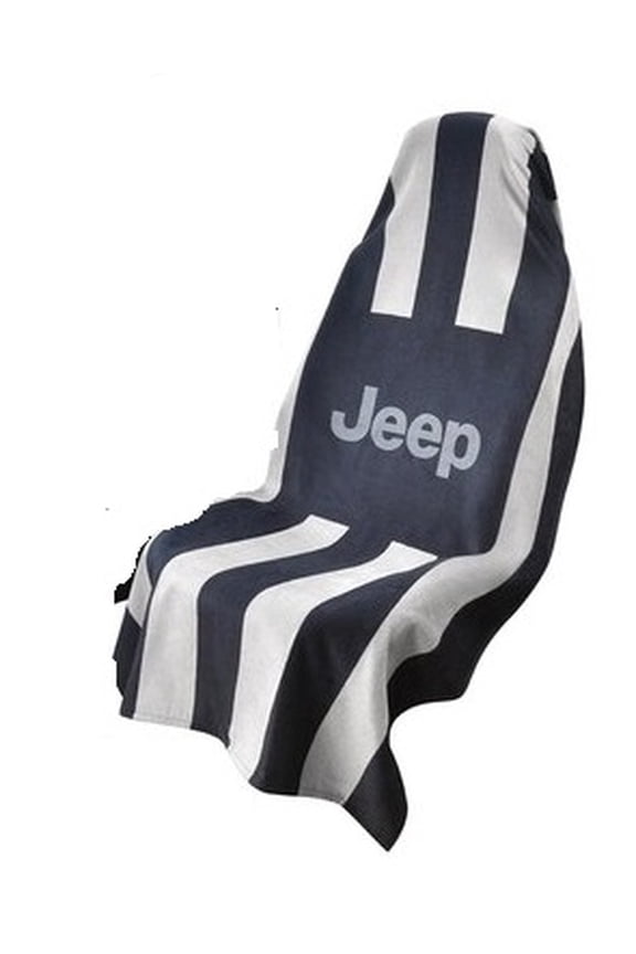 SEATARMOUR, Striped Black/Grey Towel2GO Jeep logo