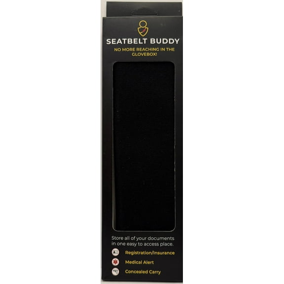 Recently Patented SEATBELT BUDDY Black Automotive Organizer