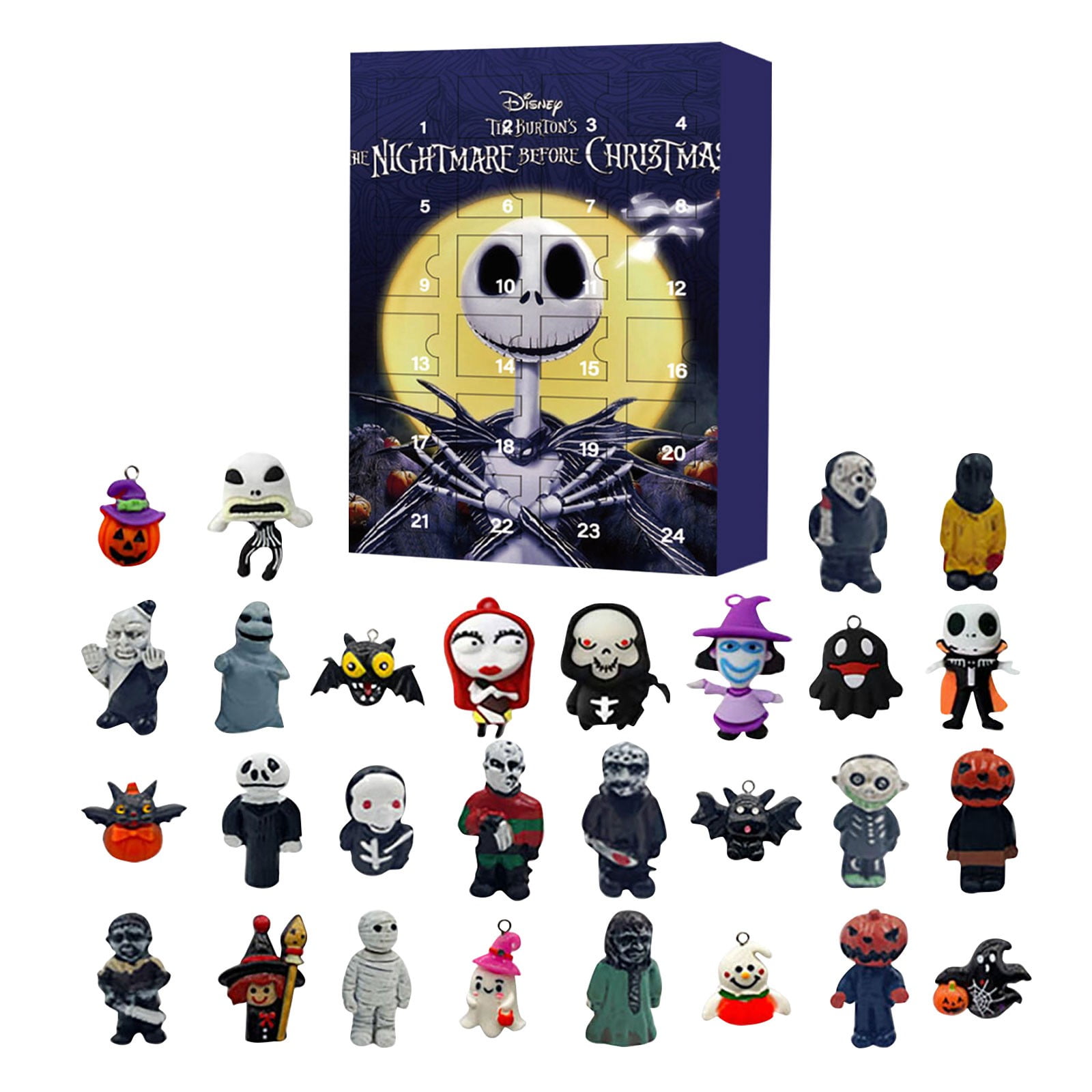 SEAYI 10.24" Surprise Box Blind Box Jack Skellington Toys, 24 Days of