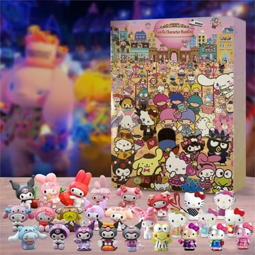 SEAYI 10" Surprise Box Blind Box Hello Kitty Toys, 24 Days of Christmas Countdown Box Pink Hello Kitty Figures Set, Christmas Advent Calendars 2024 for Kids, Age 3+