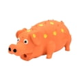 thumbnail image 1 of SEAYI Pig Shaped Squeaky Dog Toys for Aggressive Chewers│Rubber Interactive Puppy Ball with Squeaker│Indestructible and Durable Pet Chew Toys for Medium and Large Breed Orange, 1 of 5