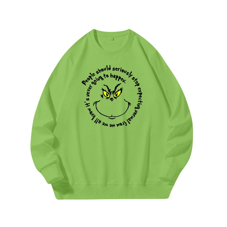 SEAYI Women's Grinch Printed Crewneck Sweatshirts Grinch Christmas