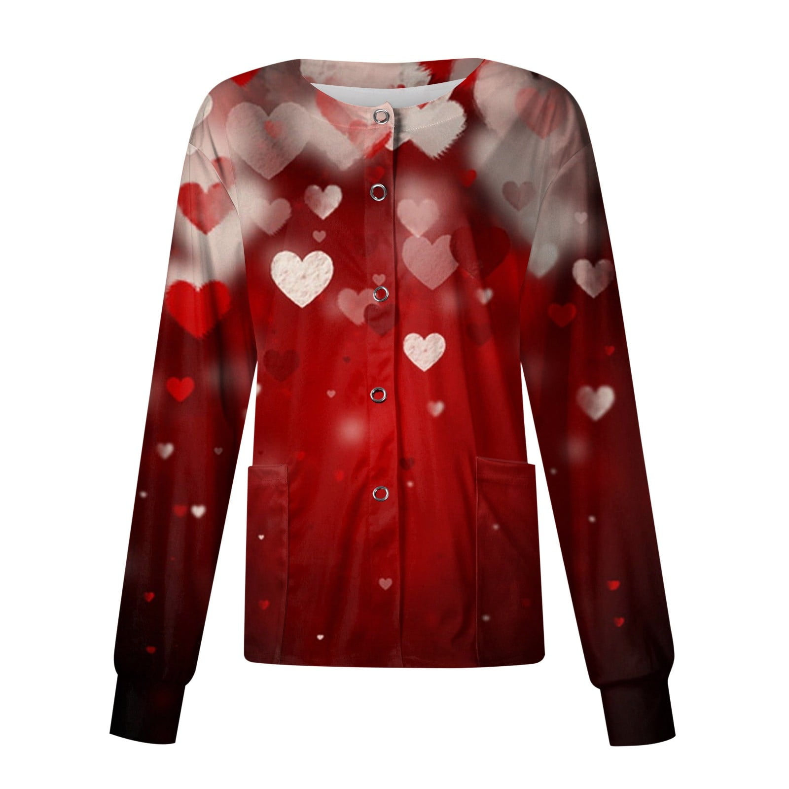 SEAYI Women's Valentine's Day Printed Working Uniform Work Utility