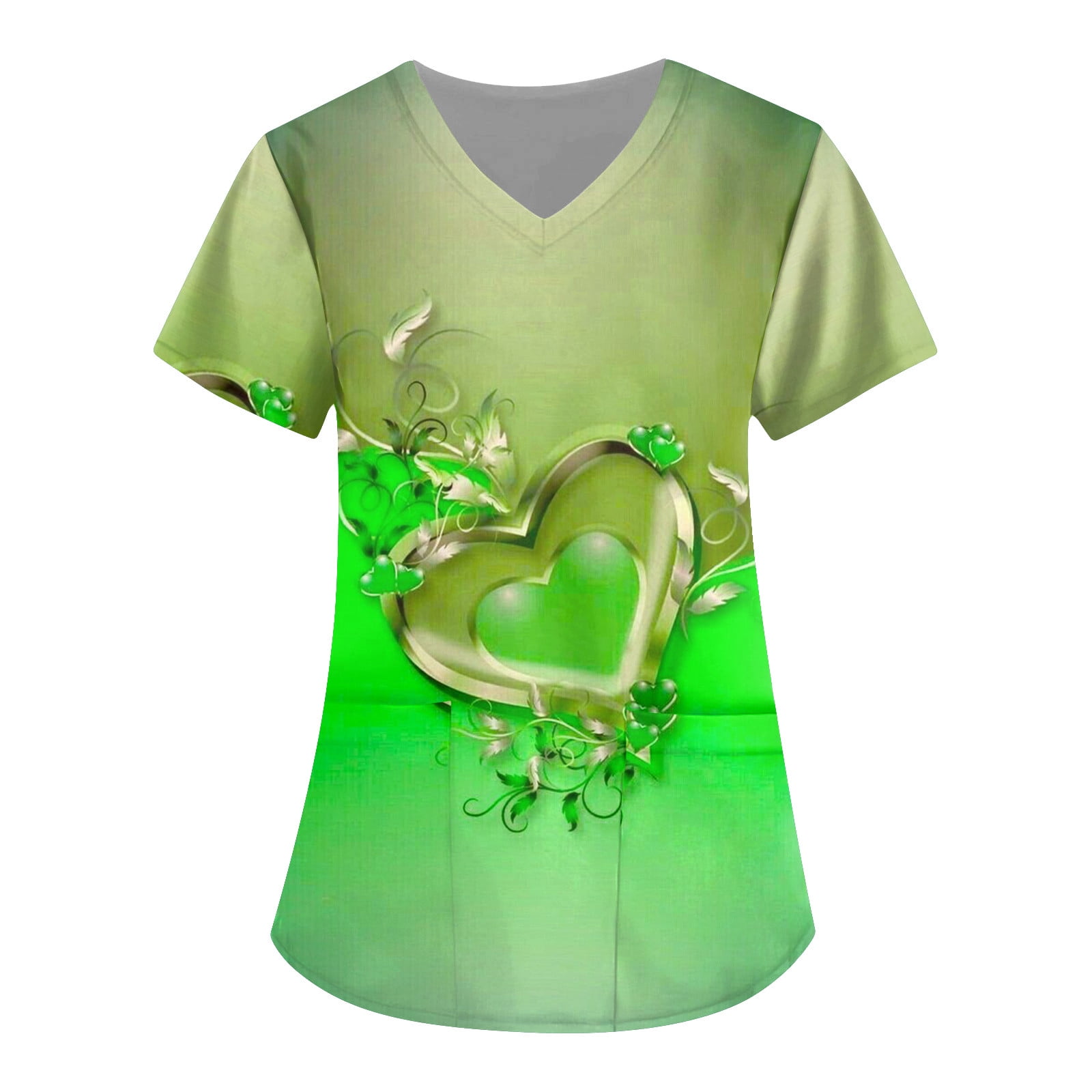 SEAYI Women's Valentine's Day Printed Working Uniform Work Utility