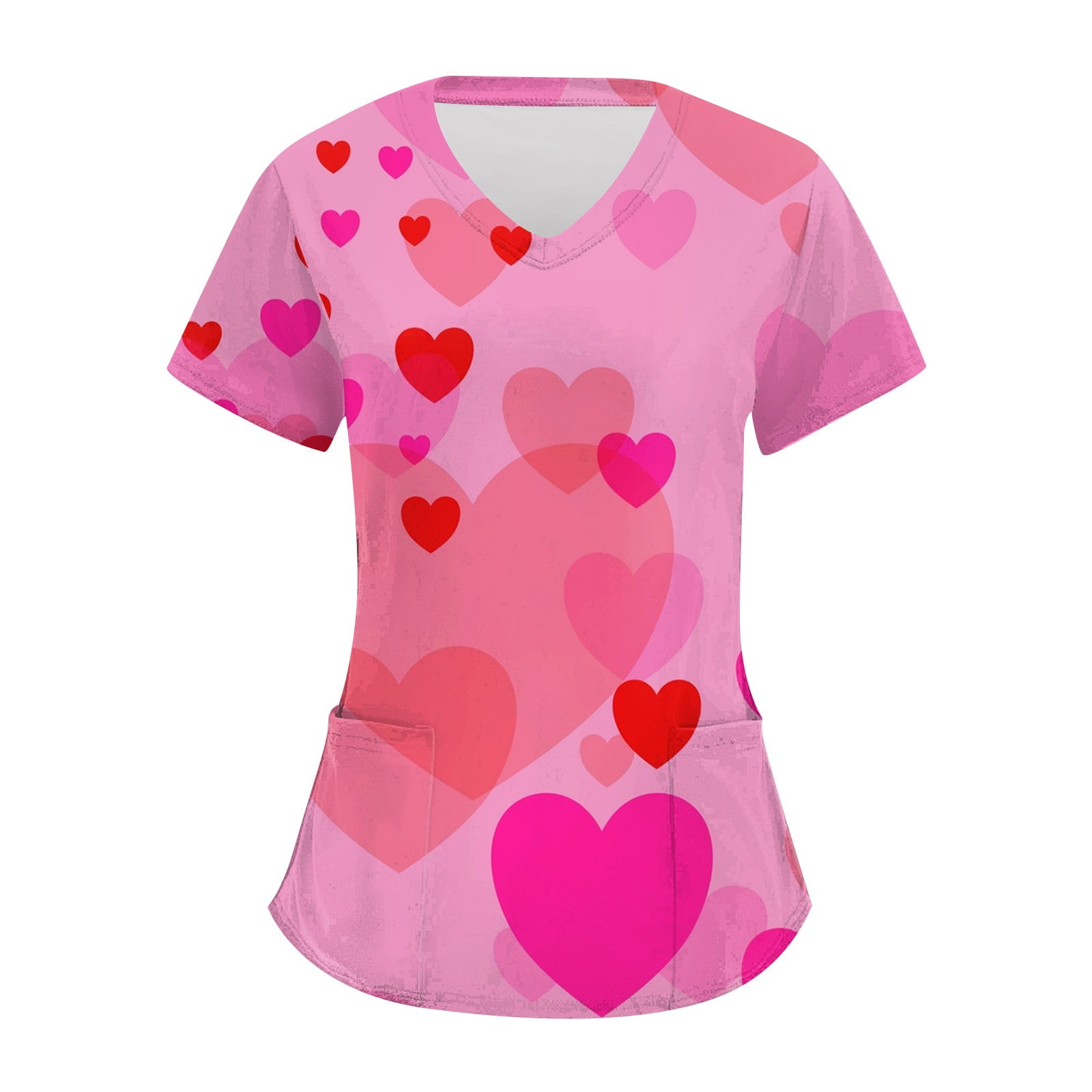 SEAYI Women's Valentine's Day Printed Working Uniform Work Utility