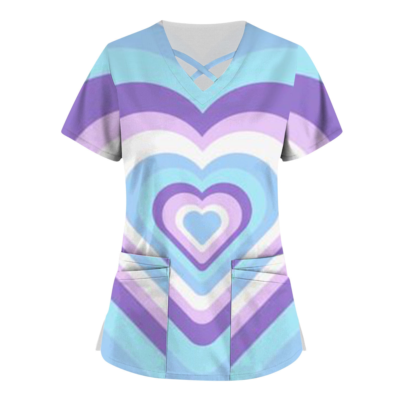 SEAYI Women's Valentine's Day Printed Working Uniform Work Utility