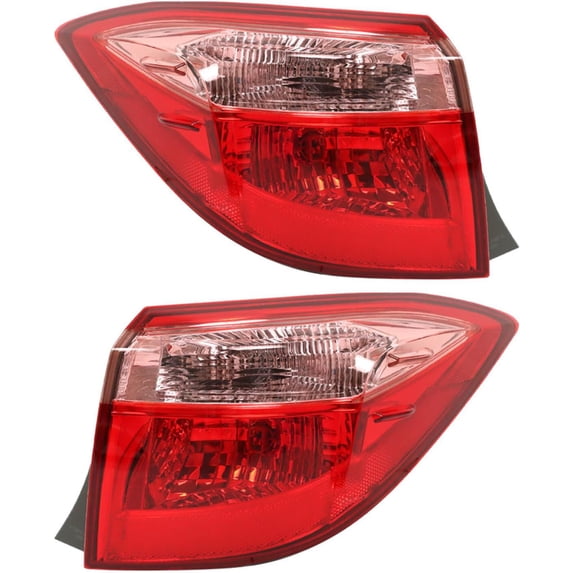 SEBLAFF 1 Pair of Left and Right Tail Lights Replacement for Toyota Corolla Sedan 2017-2019 Brake Light Outer Red Lens