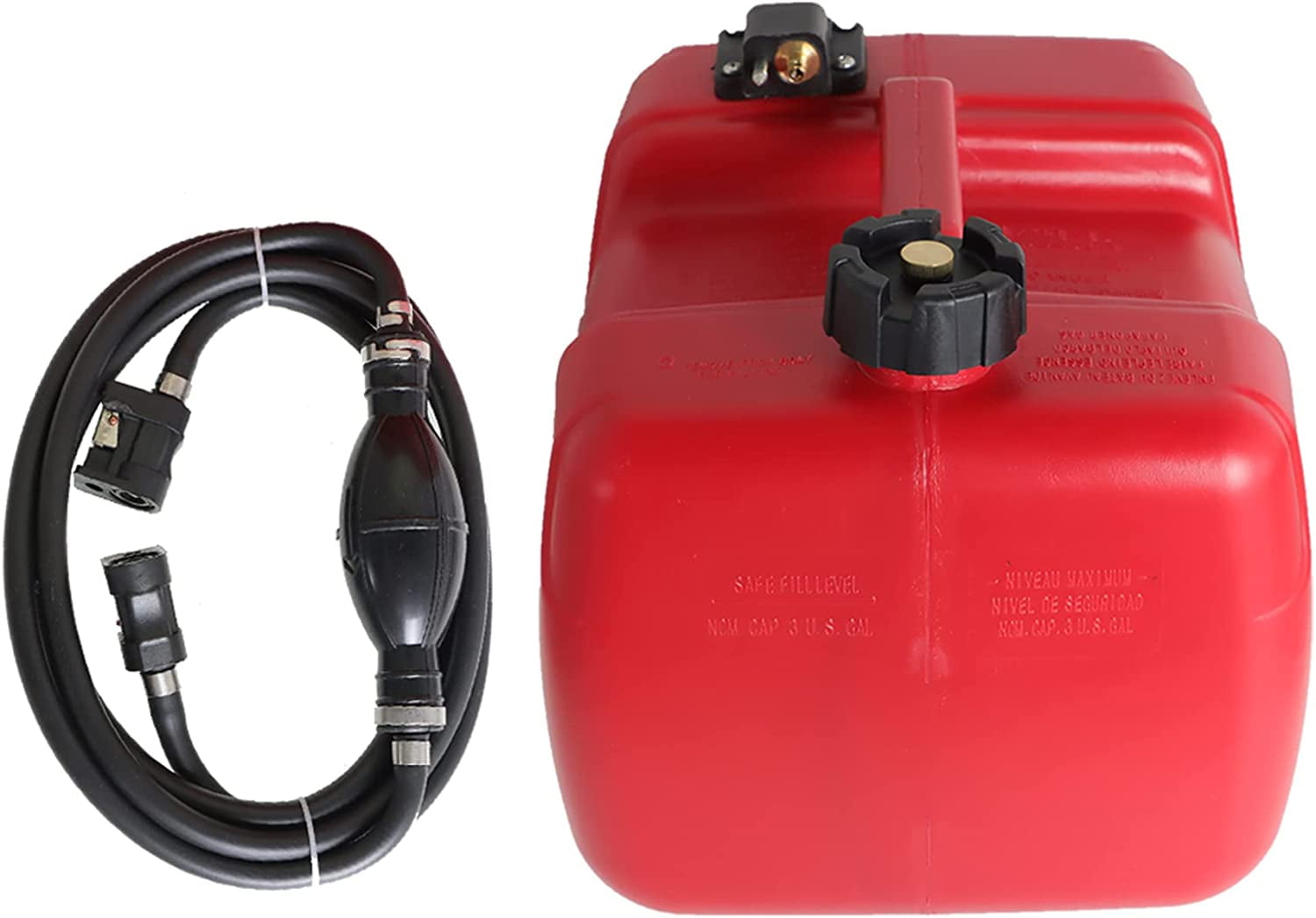 SEBLAFF 12L 3 Gallon Portable Boat Fuel Tank with Hose Connector