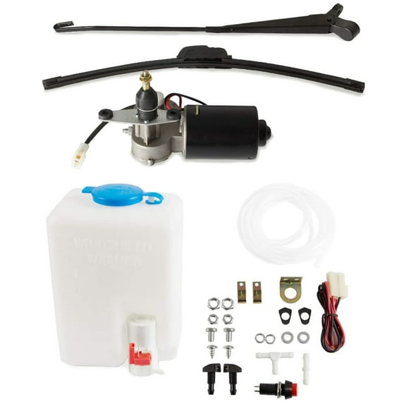 SEBLAFF 12V Windshield Washer Bottle+Electric Windshield Wiper for Polaris RZR Can Am X3