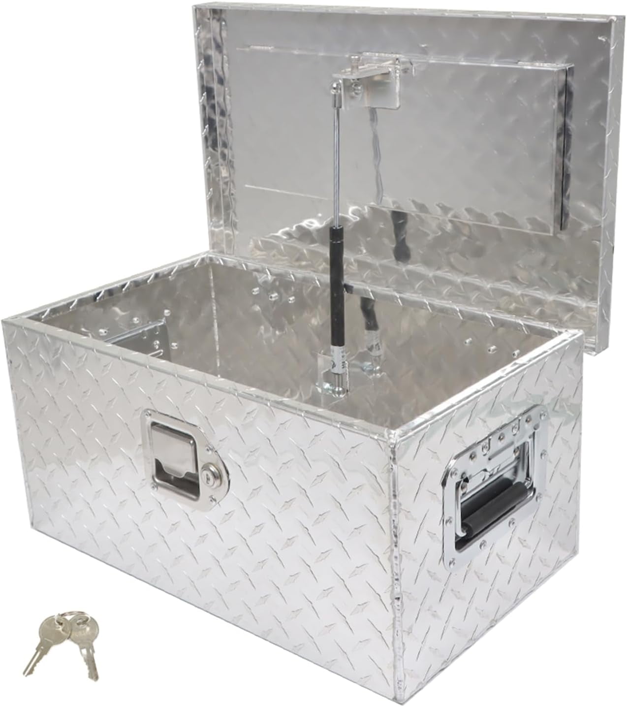 SEBLAFF 20 Inch Heavy Duty Aluminum Diamond Plate Tool Box Silver Replacement for Pick Up Truck RV Trailer with Lock & 2 Keys