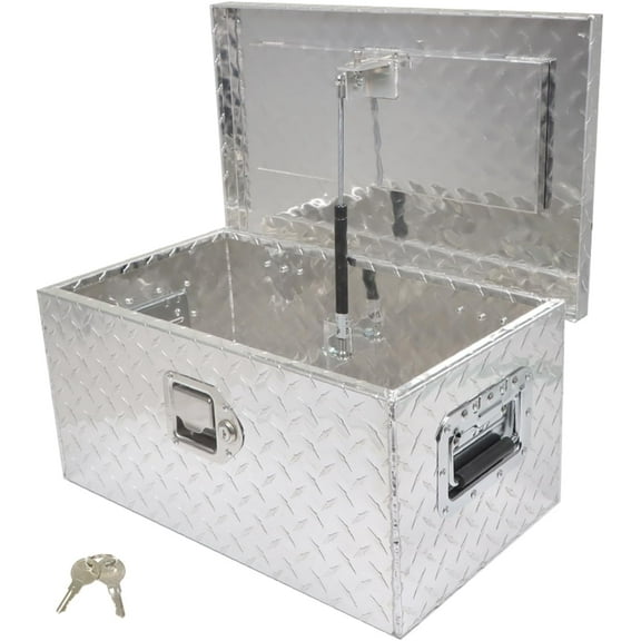 SEBLAFF 20 Inch Heavy Duty Aluminum Diamond Plate Tool Box Silver Replacement for Pick Up Truck RV Trailer with Lock & 2 Keys