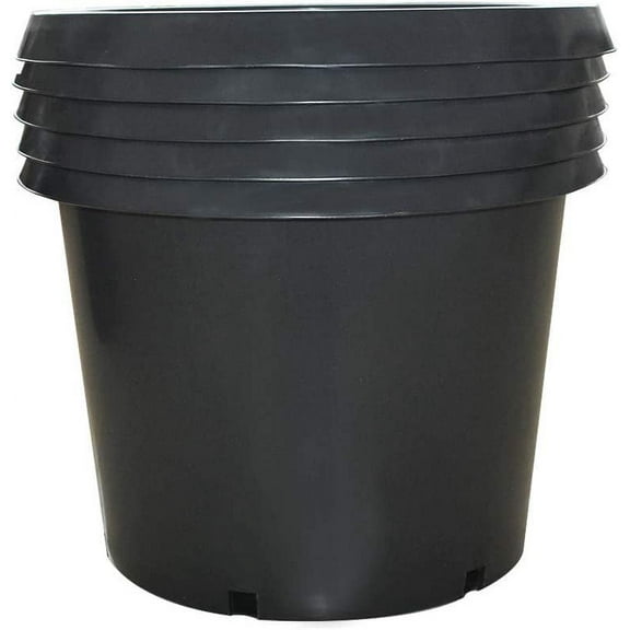 SEBLAFF 25gal Heavy Duty Premium Plastic Nursery Plant Container Garden Planter Pot 5PCS