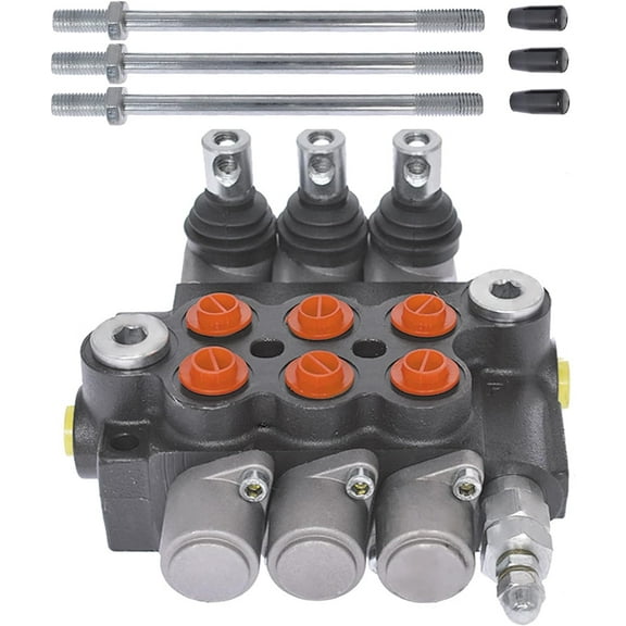 SEBLAFF 3 Spool Hydraulic Control Valve Double Acting 13 GPM SAE Ports 3600 PSI