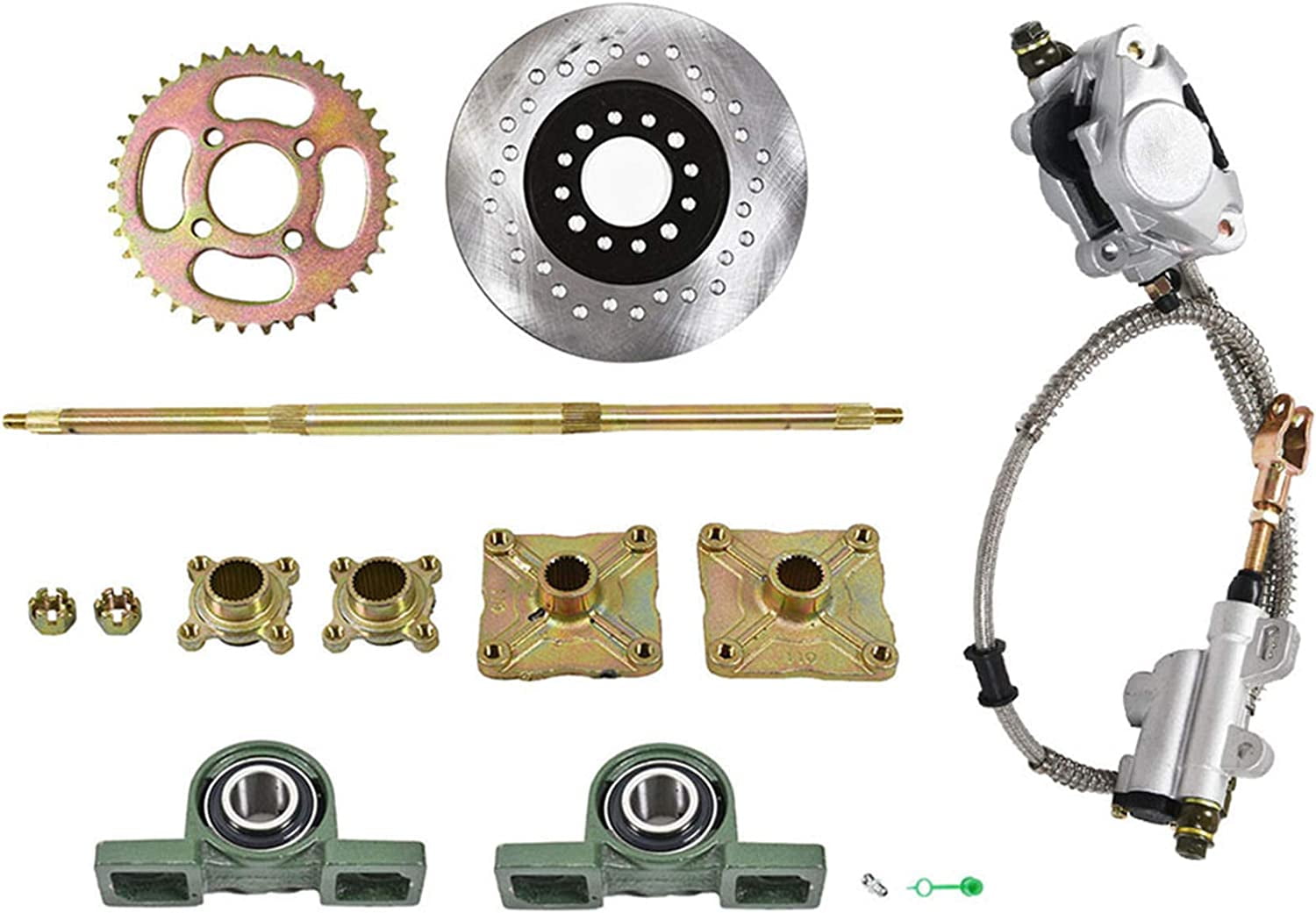 SEBLAFF 32 Rear Axle Kit + Brake Assembly +Sprocket Hub Replacement for