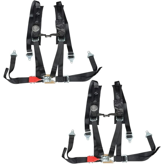 SEBLAFF 4 Point Harness 2" Black For RZR XP 4 Maverick 900 1000 Turbo S Max RS1 X3